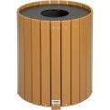 Global Industrial Round Recycled Plastic Receptacle W/Liner, 32 Gallon, Cedar