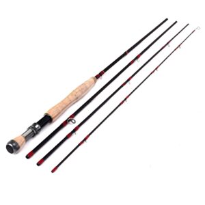 generic 8ft fly fishing rod 4 sections 5-6wt fly rod carbon fiber blanks light weight medium fast action freshwater fishing, 8ft 5-6wt, 8045-6