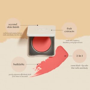 Honest Beauty 2-in-1 Creme Cheek Blush + Lip Color | EWG Verified, Vegan + Cruelty Free | Peony Pink, .1 oz