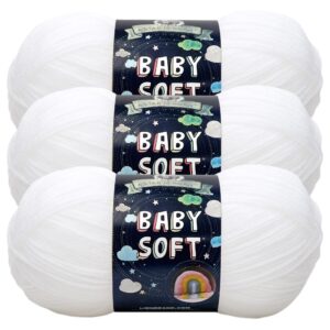 (3 Pack) Lion Brand Yarn 920-100 Babysoft Yarn, White