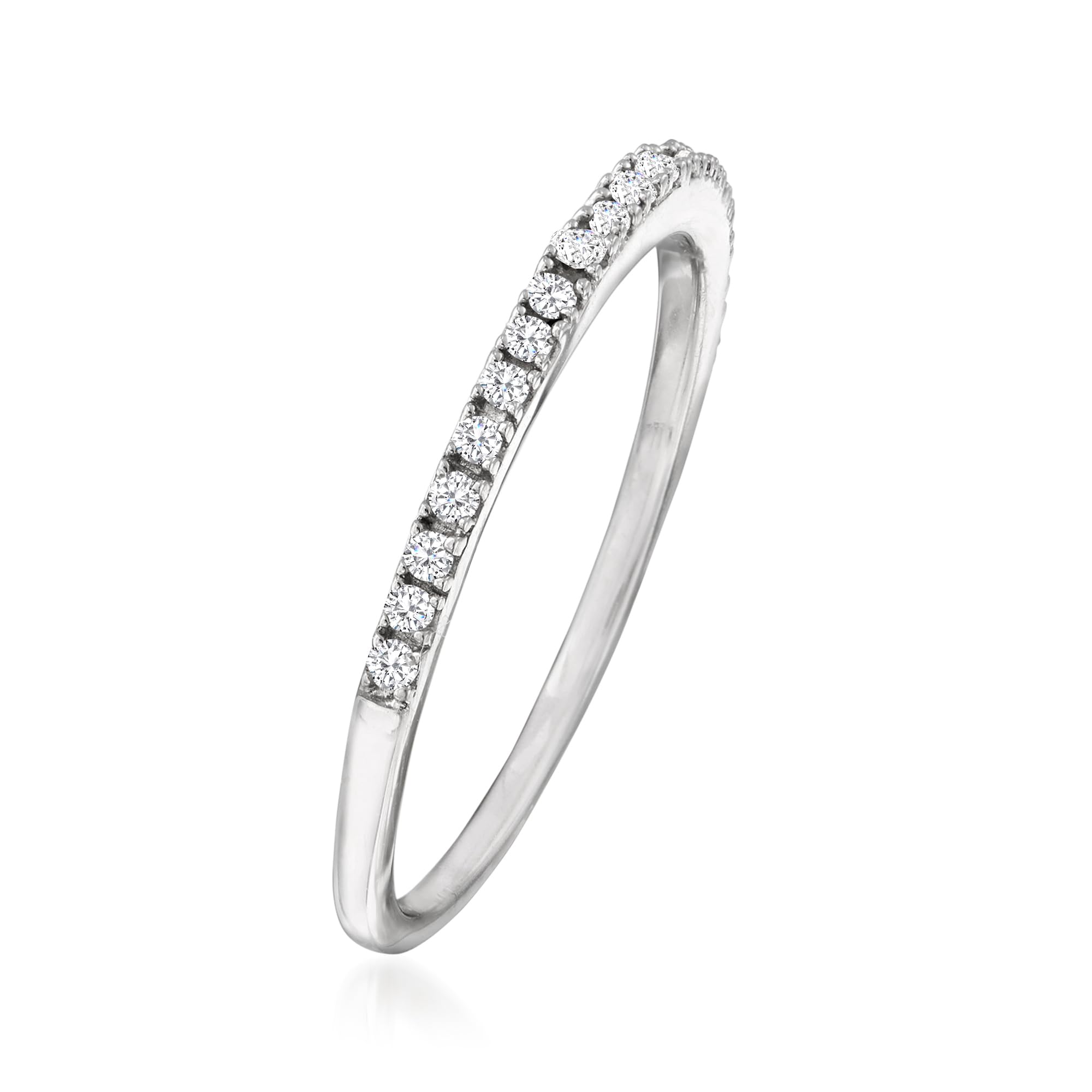 Ross-Simons RS Pure 0.15 ct. t.w. Diamond Ring in Sterling Silver. Size 10