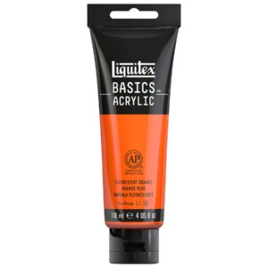 Liquitex BASICS Acrylic Paint, 118ml (4-oz) Tube, Fluorescent Orange