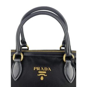 PradaWomens Black Tessuto Nylon Two-Way Satchel Handbag 1BA104