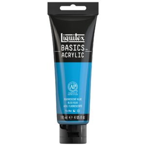 Liquitex BASICS Acrylic Paint, 118ml (4-oz) Tube, Fluorescent Blue