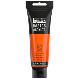 Liquitex BASICS Acrylic Paint, 118ml (4-oz) Tube, Vivid Red Orange