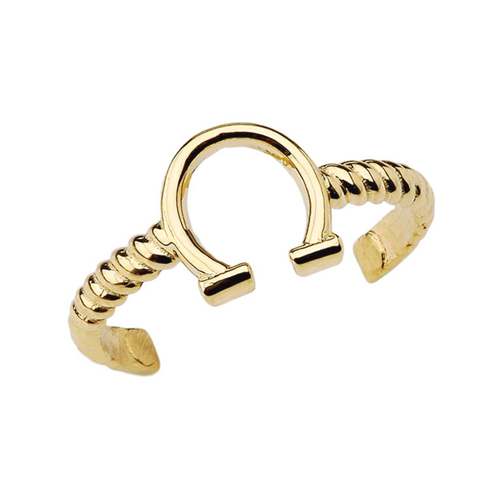 Fine 10k Yellow Gold Horseshoe Rope Toe Ring