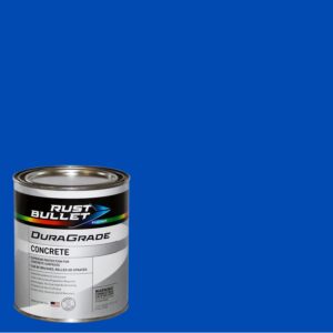 RUST BULLET - DuraGrade Concrete High-Performance Concrete Coating 1 Quart - for Garage Floor Paint, Basements, Porch, Patio, Driveway Paint and More - Concrete Paint - Blue