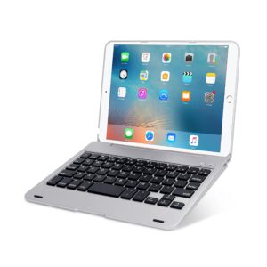 ONHI Wireless Keyboard for iPad Mini Keyboard Case, Folio Flip Smart Cover for iPad Mini 3/ iPad Mini 2/ iPad Mini 1 with Folding Stand,Silent Typing(Silver)