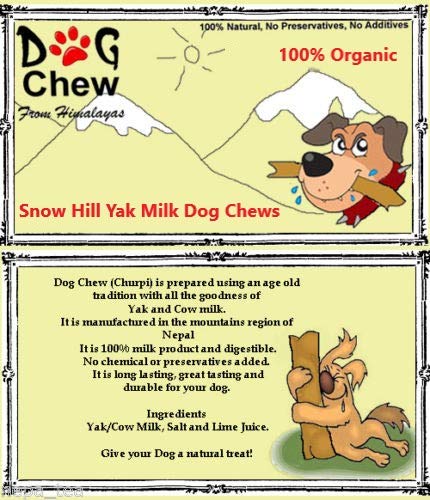 Snow Hill Organic Yak Cheese Dog Chews XXL Bras Size 5 lbs Bulk Pack for Monstar Size of Dogs Above 55 lbs Himalayan Yak Milk Strong Treats for Power Chewer