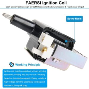 FAERSI Ignition Coil Replaces OE# 30510-PT2-006 30500-PAA-A01 Compatible with 1992-2002 Honda Civic Accord CRV and 1992-2001 Acura Integra - 1.6L, 1.8L, 2.2L, 2.3L