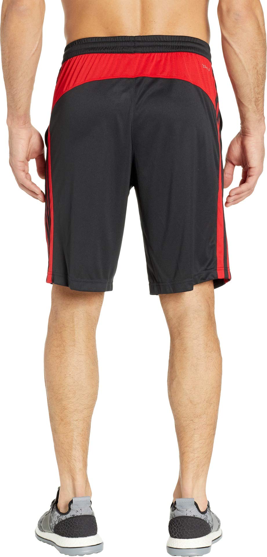 adidas Men's Design 2 Move Climacool 3-Stripes Training Shorts, Black/Scarlet, X-Large