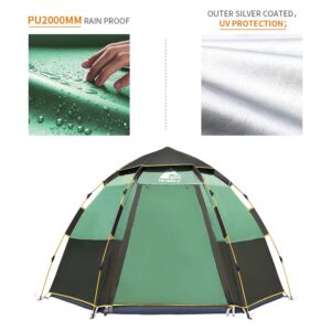 Hewolf Waterproof Instant Camping Tent - 2/3 Person Easy Quick Setup Dome Family Tents for Camping,Double Layer Flysheet Can be Used as Pop up Sun Shade