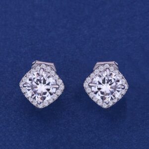 YOQUCOL 7mm CZ Crystal Clip On Earrings Cubic Zirconia Non Pierced Stud For Women