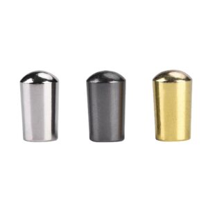 Dilwe 3Pcs Guitar Switch Tip, 3 Way Toggle Switch Knob Tip Copper for LP EPI Electric Guitar (4.0mm-Silver + Black + Gold) Electric Guitar Accessories