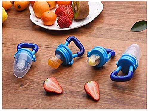 Baby Fruit Feeder Pacifier 3Pack-Fresh Food Feeder-Silicone Nipple Teething Toy-Silicone Pouches for Toddlers & Kids