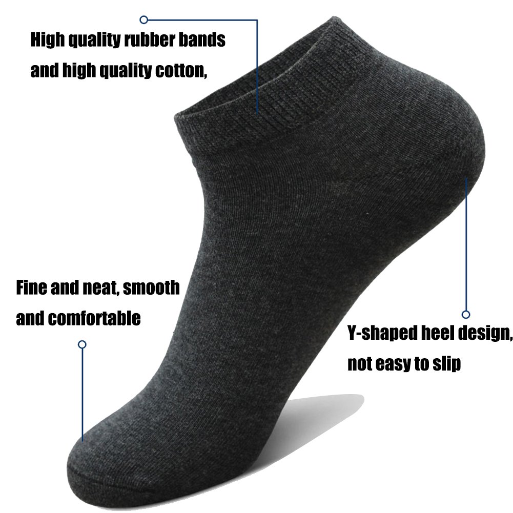 Light up in the Dark 10 Pairs Ankle Socks No Show Sock Low-Cut Athletic Men Women Cotton Socks