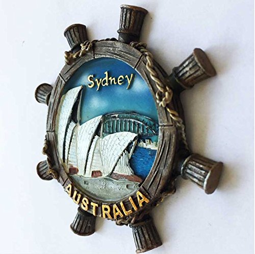 Sydney Australia 3D Refrigerator Magnet Travel Souvenirs,Hand-Made Rudder Shaped Sydney Australia Fridge Magnet Home and Kitchen Decoration Magnetic Sticker