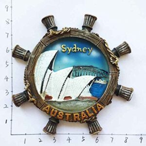 Sydney Australia 3D Refrigerator Magnet Travel Souvenirs,Hand-Made Rudder Shaped Sydney Australia Fridge Magnet Home and Kitchen Decoration Magnetic Sticker