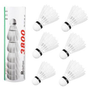 Dioche 12-Pack Nylon Shuttlecocks, White Badminton Shuttlecocks, Badminton Balls, Sports Hight Speed Training Badminton Birdies