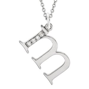 Dazzlingrock Collection 0.05 Carat (ctw) 18K Diamond Lowercase Letter 'm' Initial Pendant, White Gold