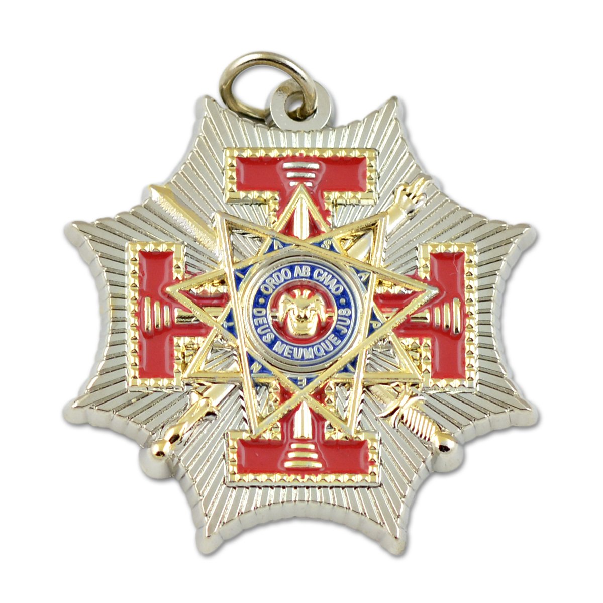 33rd Degree Scottish Rite Masonic Pendant - [Red & Gold][1 1/4'' Tall]