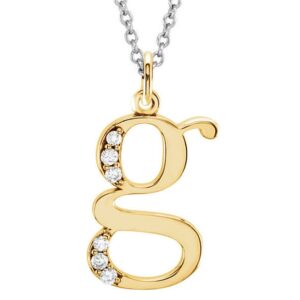 Dazzlingrock Collection 0.05 Carat (ctw) 10K Diamond Lowercase Letter 'g' Initial Pendant, Yellow Gold