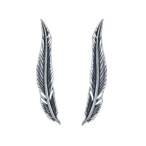 sluynz 925 sterling silver feather crawler earrings for women climber earrings cuff earrings wrap (a-silver)