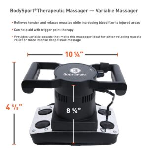 Body Sport Variable Speed Professional Vibrating Massager for Pain and Aching Muscles Premium Chiropractic Tool Ideal for Myofascial Release and Trigger Point