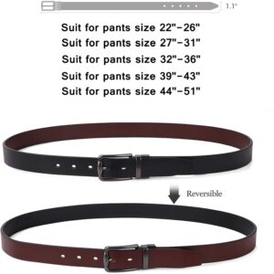 JASGOOD Women Leather Reversible Belt, Ladies Belt for Jeans with Rotated Buckle(Suit for Pants Size 27-31 Inches, Black)