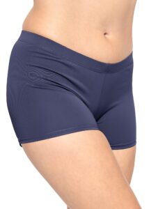 stretch is comfort women's nylon booty shorts navy blue medium