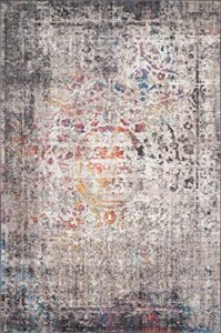 loloi medusa rug, granite & multi 6' x 8'-8" area rug – contemporary accent rugs for living room, bedroom, entryway & hallway, no shed high traffic area home decor rug