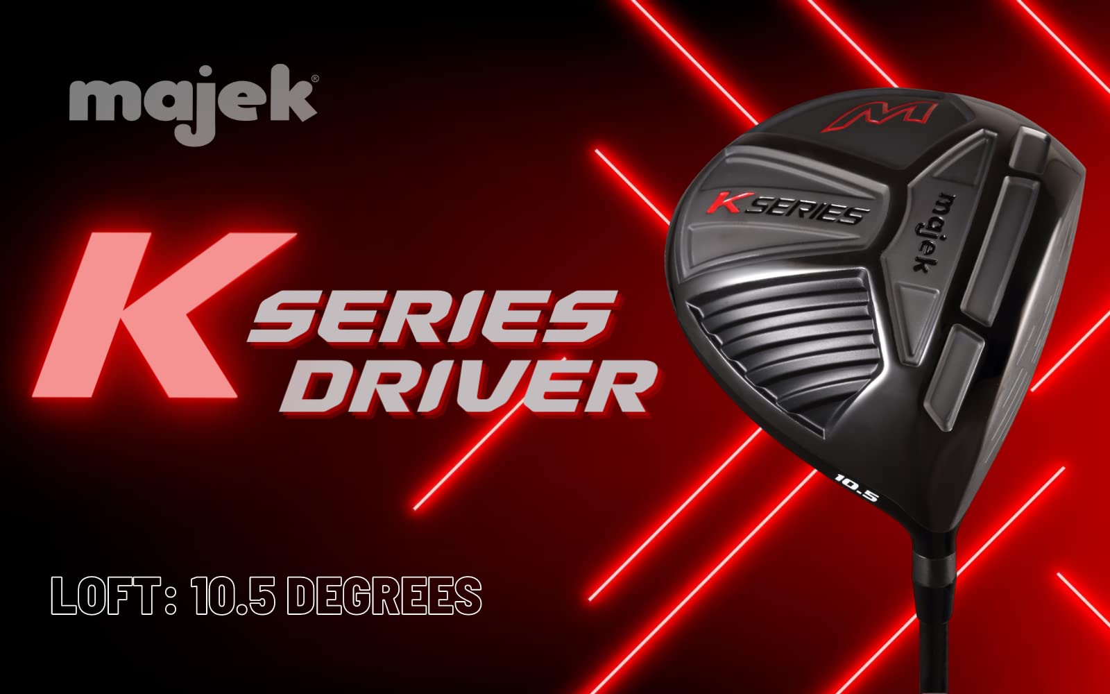 XL Big & Tall Men's (+2" Longer than Standard Length) Majek High Launch Golf K Series 460cc 10.5° Driver Right Handed Premium Ultra Forgiving Regular Flex Graphite Shaft Tour Velvet Grip