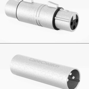 CableCreation [2-Pair XLR Male to Male & XLR Female to Female 3PIN Adapter Connector Compatible with Microphone,Mixer,Silver