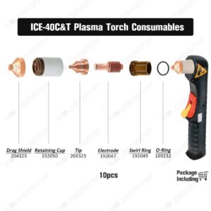 Plasma Electrode 192047 fit Miller ICE-40T/C ICE-55C Torch Consumables PK-10