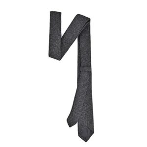 VOBOOM Mens Necktie Skinny Tie Tweed Pattern Woolen Neck Tie (06 Black)