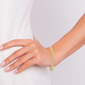 Miabella Italian 18K Gold Over Sterling Silver Byzantine Bracelet for Women, Handmade in Italy (Length 8 Inches)