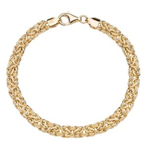 Miabella Italian 18K Gold Over Sterling Silver Byzantine Bracelet for Women, Handmade in Italy (Length 8 Inches)