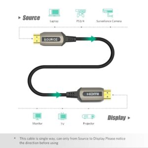 Jeirdus 40ft AOC HDMI Fiber Optic Cable Ultra HDR HDMI2.0b 18 Gbps,Support 4K60HZ ARC HDR10 HDCP2.2, Dolby Vision, Light Speed Slim and Flexible