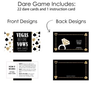 Big Dot of Happiness Vegas Before Vows - Las Vegas Bridal Shower or Bachelorette Party Game Scratch Off Dare Cards - 22 Count