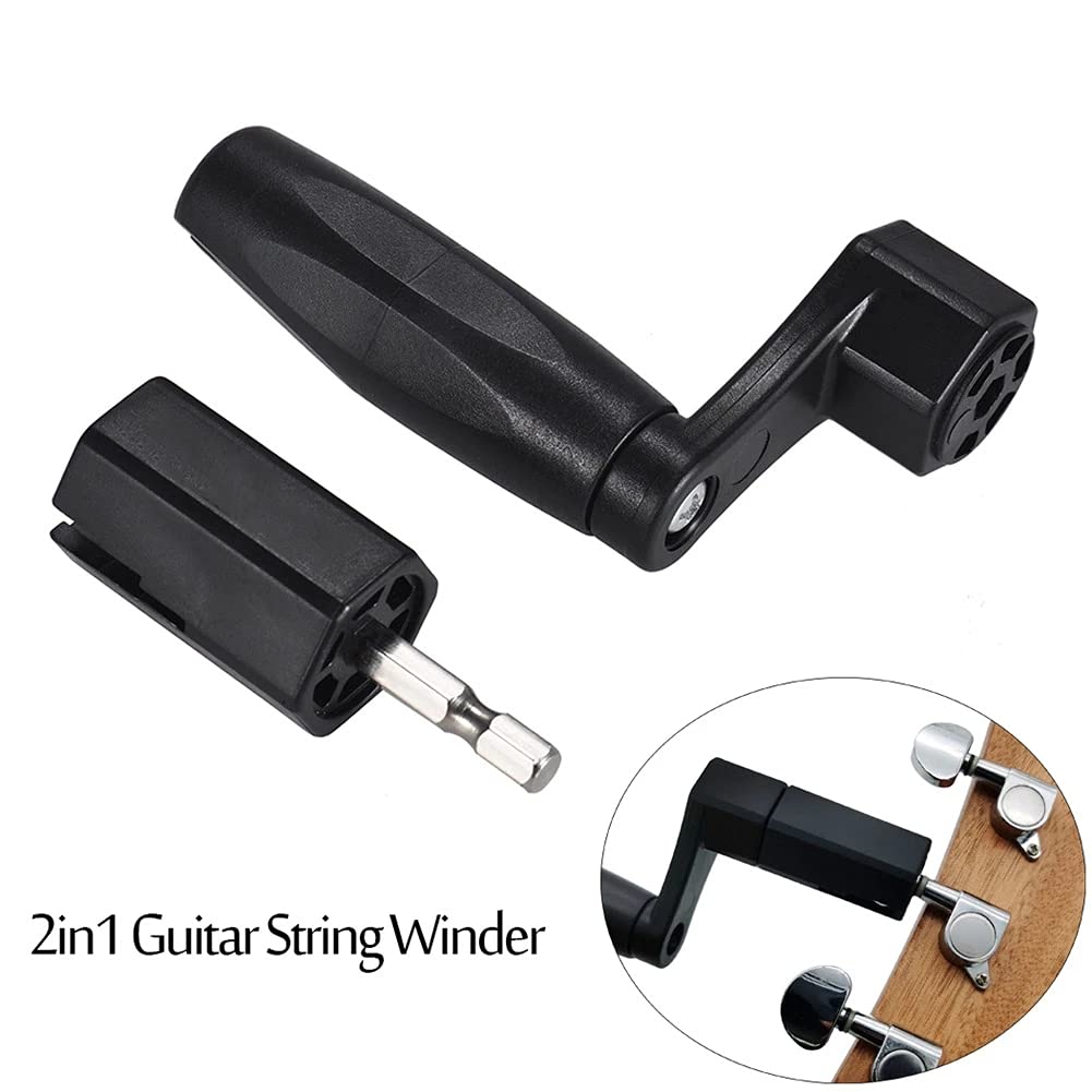 GOSONO Multifunctional Guitar String Winder Bridge Pin Puller Remover Electric Drill Automatic Hexagonal Bit Luthier Tool