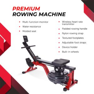 Stamina X Water Rower - Rower Machine with Smart Workout App - Rower Workout Machine with Dynamic Water Resistance - Rowing Machine for Home Gym - Up to 300 lbs Weight Capacity