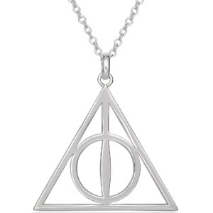 Harry Potter Womens Deathly Hallows Necklace - 18-inch Chain Necklace for Women Jewelry