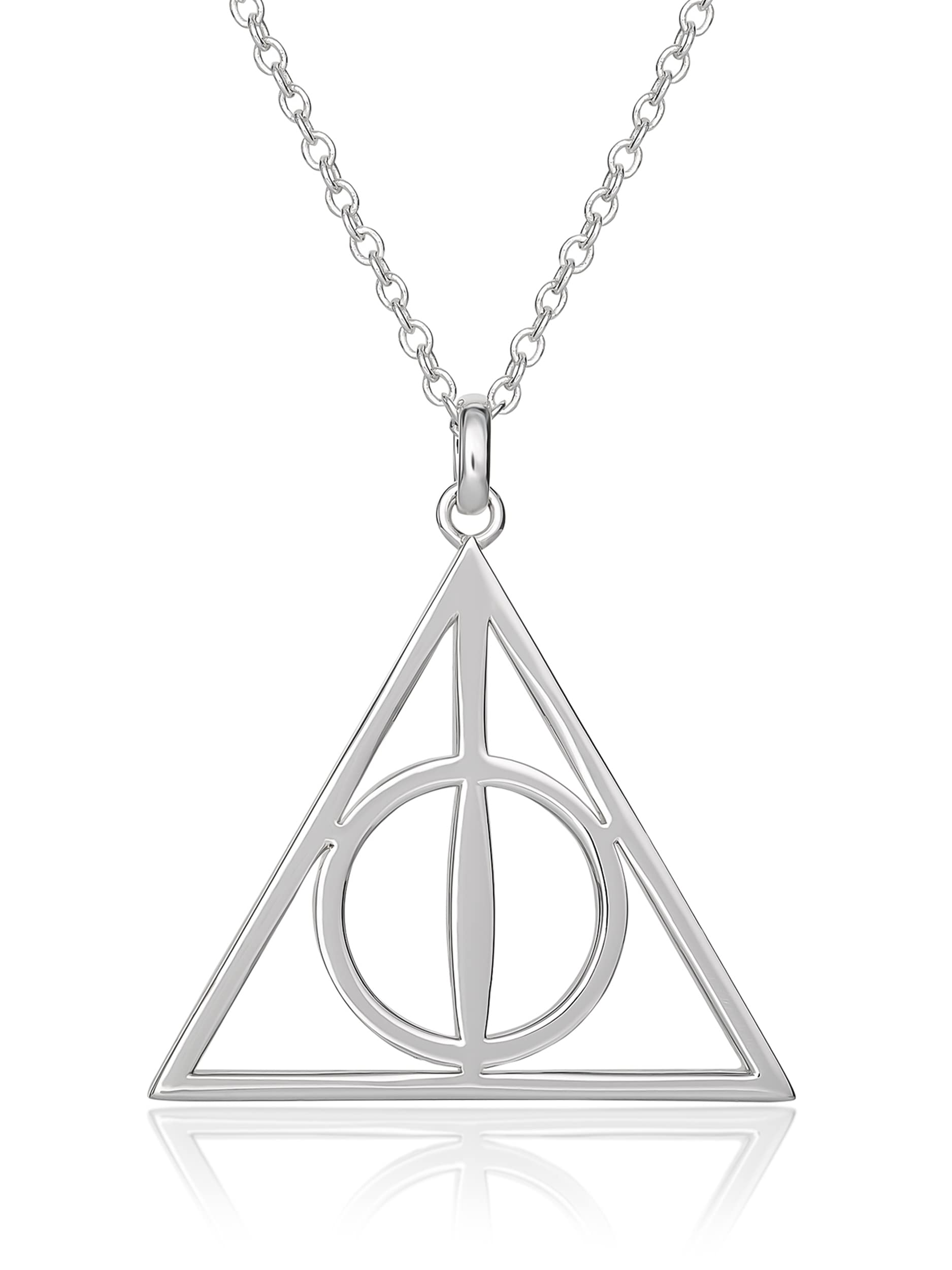 Harry Potter Womens Deathly Hallows Necklace - 18-inch Chain Necklace for Women Jewelry