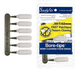 bore-tips (12 bag case) .30cal/7.62mm gun cleaning by swab-its® - made in the usa