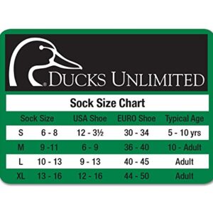 Ducks Unlimited Full Cushion Wool Blend Socks, 4 Pair, Black/Olive, Large, W 9-12 / M 9-13