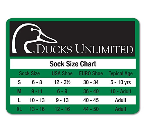 Ducks Unlimited Full Cushion Wool Blend Socks, 4 Pair, Black/Olive, Large, W 9-12 / M 9-13