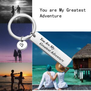 FEELMEM Lovers Long Distance Relationship Gift My Greatest Adventure Keychain