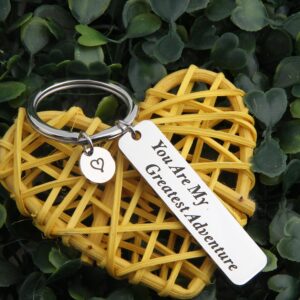 FEELMEM Lovers Long Distance Relationship Gift My Greatest Adventure Keychain