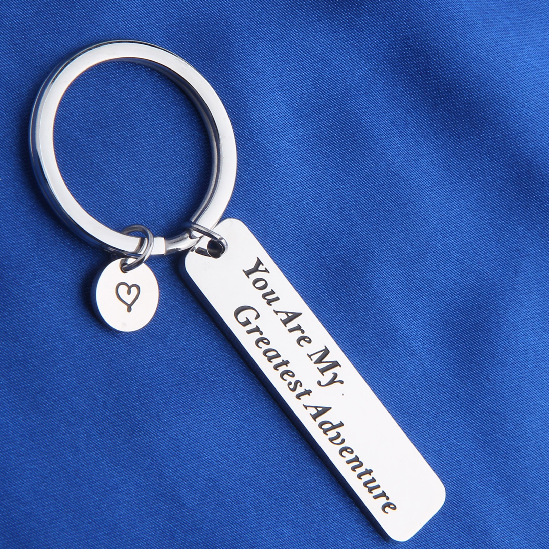 FEELMEM Lovers Long Distance Relationship Gift My Greatest Adventure Keychain