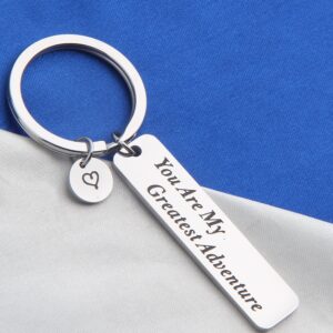 FEELMEM Lovers Long Distance Relationship Gift My Greatest Adventure Keychain